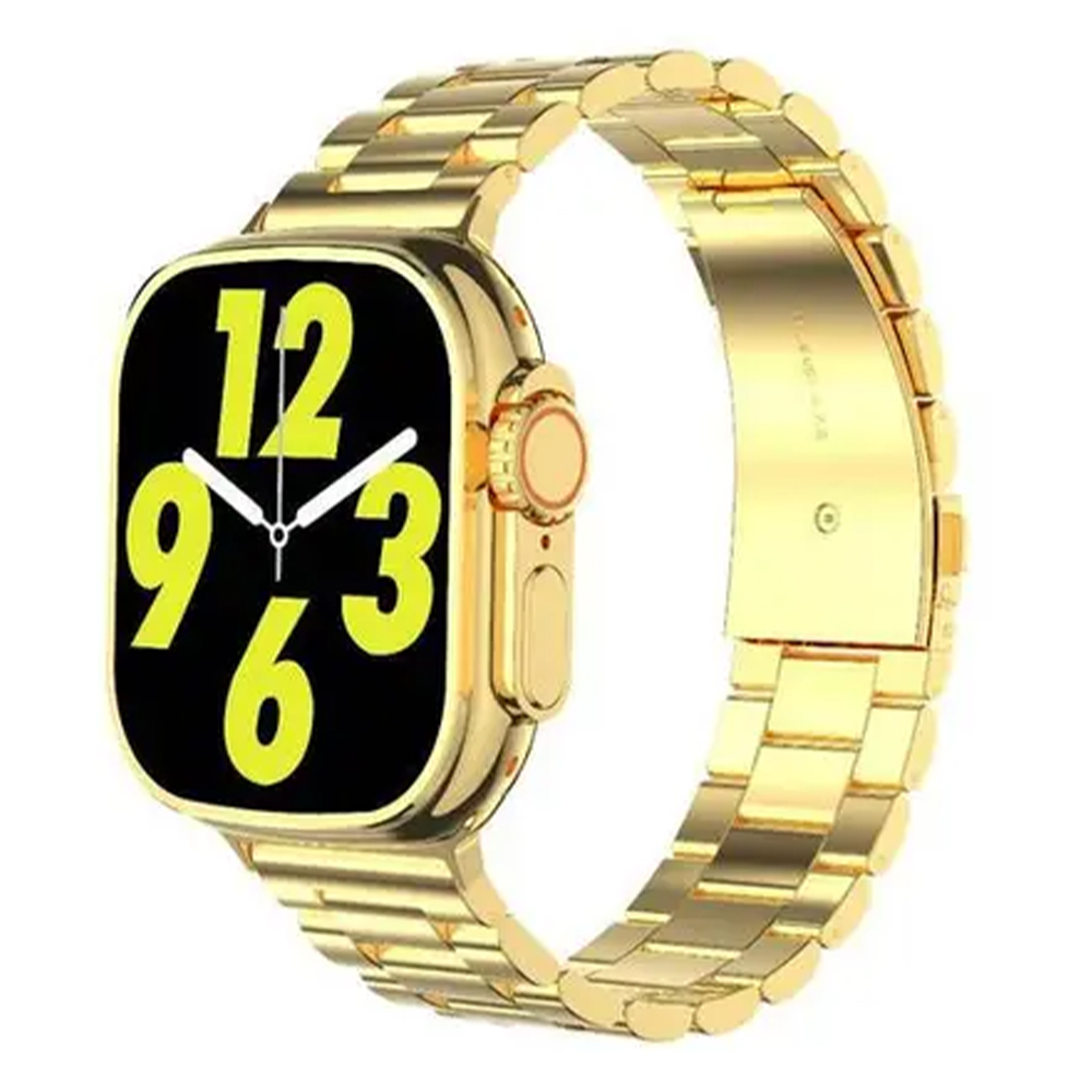Introducing the Green Lion Golden Edition Smart Watch: Elegance Meets Intelligence The Green Lion Golden Edition Smart Watch is a true masterpiece of style and functionality. This premium smartwatch combines a luxurious design with a wealth of features to enhance your daily life, making it the perfect accessory for those who value both aesthetics and innovation. Key Features: Elegant Design: The Green Lion Golden Edition is meticulously crafted with attention to detail. Its sleek golden finish and premium materials make it a fashion statement on your wrist. Vibrant Display: The smartwatch features a vibrant, high-resolution display that provides clear visuals and touch functionality, ensuring a seamless and enjoyable user experience. Health and Fitness Tracking: Stay on top of your health with features like heart rate monitoring, sleep tracking, step counting, and more. The watch encourages an active lifestyle and helps you make informed decisions about your well-being. Smart Notifications: Receive calls, messages, emails, and app notifications directly on your wrist. Stay connected without having to constantly check your phone. Custom Watch Faces: Personalize your watch with a variety of watch faces to match your style and mood. Long Battery Life: The smartwatch is designed to offer an extended battery life, allowing you to use it throughout the day without frequent recharging. Water-Resistant: The watch is rated IP68, making it resistant to water and dust. You can confidently wear it during workouts or in various weather conditions. Compatibility: It's compatible with both Android and iOS devices, ensuring that you can seamlessly integrate it into your existing tech ecosystem. Music Control: Manage your music playback directly from your wrist, giving you quick and easy control over your favorite tunes. Built-In GPS: The watch comes with built-in GPS, so you can accurately track your outdoor activities and map your routes. The Green Lion Golden Edition Smart Watch is the epitome of sophistication and intelligence. It not only complements your style but also provides you with a range of features to simplify your daily life. Stay connected, stay fit, and stay stylish with this premium smartwatch that combines elegance and technology seamlessly.